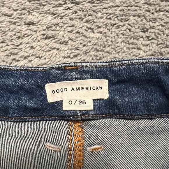 Good American Jeans Womens 0-25 Straight Mid Rise Blue Ankle - Picture 5 of 10